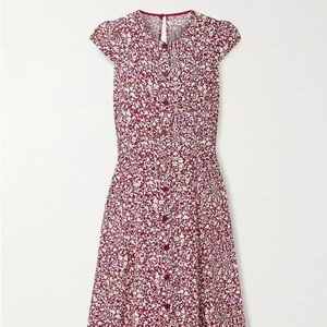 Reformation Fauna Midi Dress with Maroon Pattern